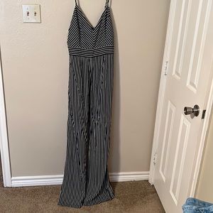 Blue white pin striped pant suit, never worn
